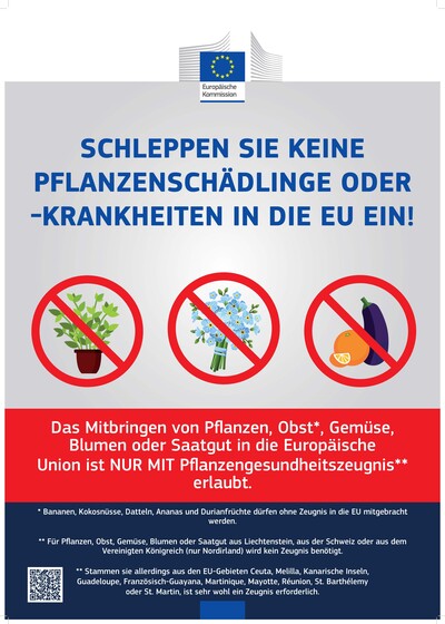 Plakat zur Einfuhr von Pflanzen aus Nicht-EU Ländern